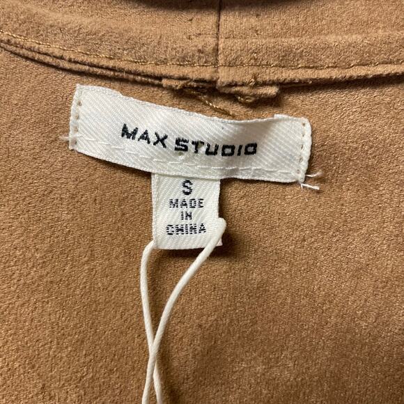 NEW Max Studio Long Faux Suede Topper Jacket Size Small - Picture 6 of 8